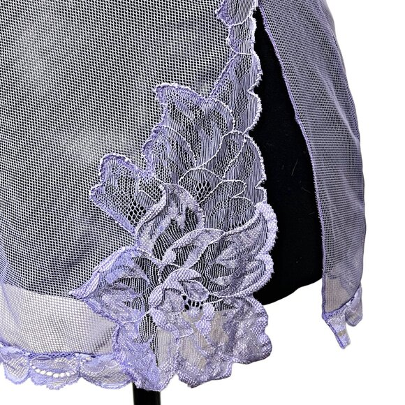 Victoria Secret Mesh Babydoll Lingerie Floral Dress Lace Nightgown Sexy Top XS - Picture 6 of 10